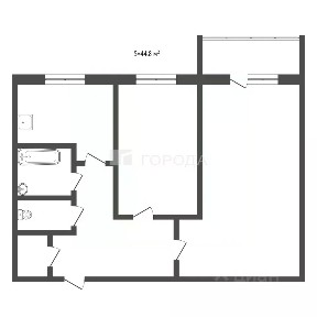 Продается 2-комн. квартира, 44,8 м²