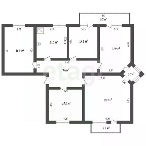 Продается 1/6 квартиры, 130/40 м²