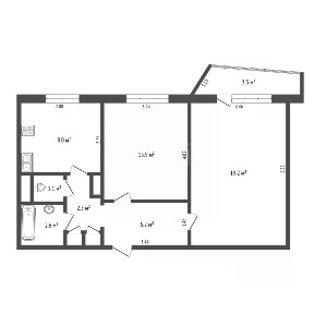 Продается 2-комн. квартира, 52,9 м²