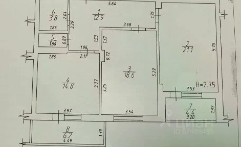 Продается 2-комн. квартира, 73 м²