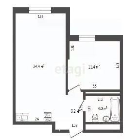 Продается 1-комн. квартира, 43 м²