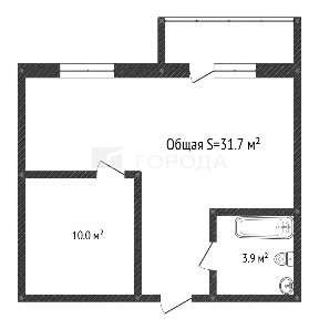 Продается 1-комн. квартира, 31,7 м²