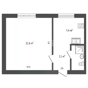 Продается 1-комн. квартира, 34,9 м²