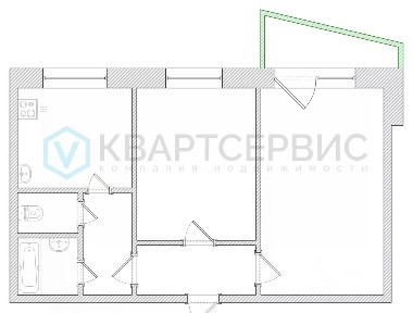 Продается 2-комн. квартира, 52,8 м²