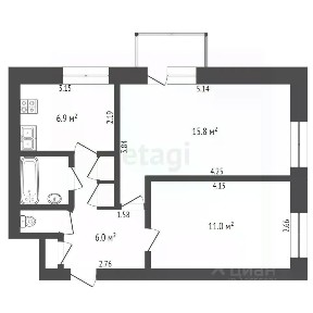 Продается 2-комн. квартира, 44,6 м²