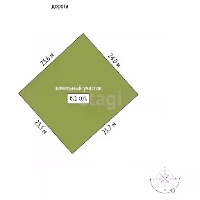 Продается участок, 6,1 сот.