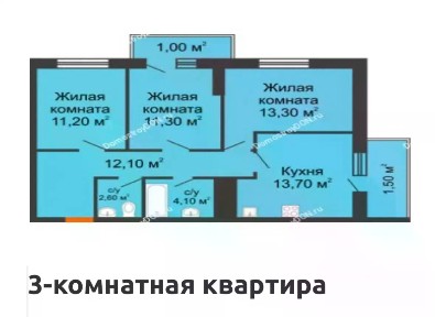Продается 3-комн. квартира, 71 м²