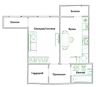 Сдается 1-комн. квартира, 42 м²