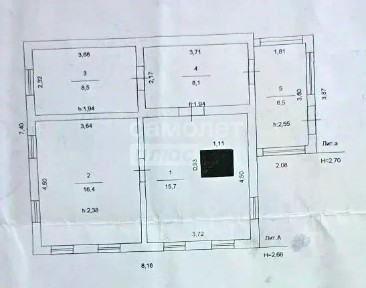 Продается 1-этажный дом, 55,2 м²