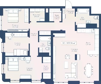 Продается 3-комн. квартира, 125,96 м²