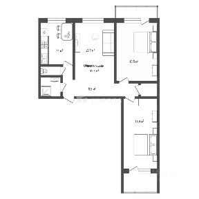 Продается 3-комн. квартира, 59,5 м²