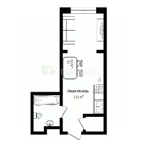 Продается студия, 27,5 м²
