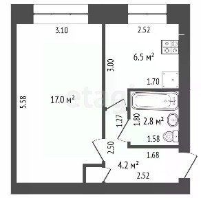 Сдается 1-комн. квартира, 30,1 м²