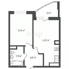 Продается 1-комн. квартира, 37,38 м²
