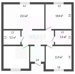 Продается 1-этажный дом, 100 м²