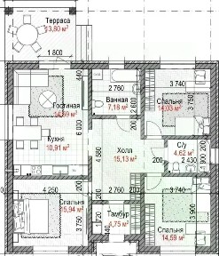 Продается 1-этажный дом, 123 м²