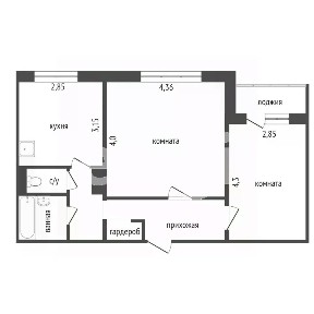 Продается 2-комн. квартира, 52,9 м²