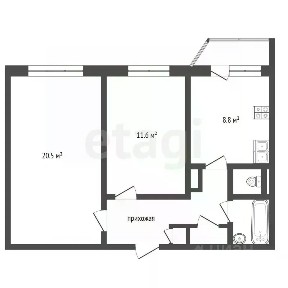 Продается 2-комн. квартира, 47,3 м²