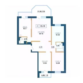 Продается 4-комн. квартира, 93,19 м²