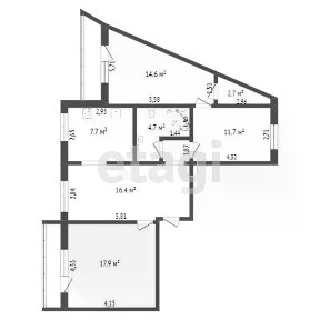 Продается 4-комн. квартира, 83 м²