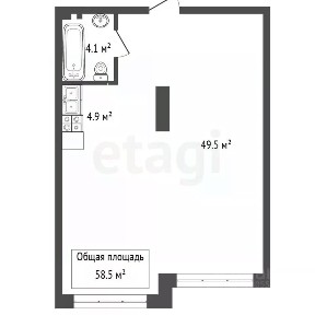 Продается 2-комн. квартира, 58,5 м²