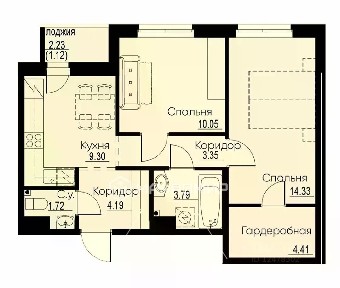 Продается 2-комн. квартира, 50,9 м²