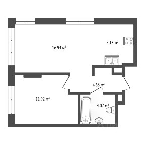 Сдается 1-комн. квартира, 43 м²