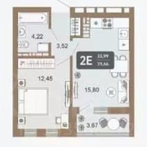 Сдается 2-комн. квартира, 39,6 м²