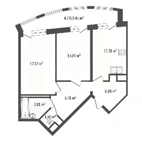 Продается 2-комн. квартира, 65 м²