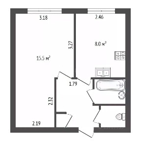 Продается 1-комн. квартира, 30,08 м²