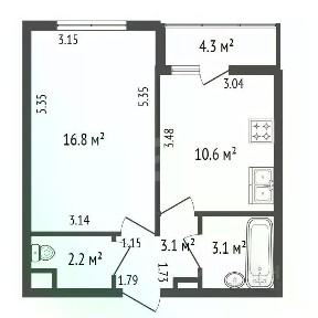 Продается 1-комн. квартира, 35,8 м²