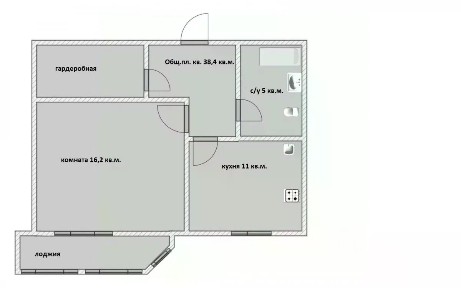 Продается 1-комн. квартира, 38,4 м²
