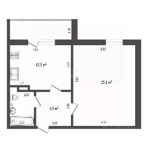 Продается 1-комн. квартира, 49,3 м²