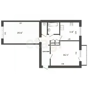 Продается 2-комн. квартира, 53,4 м²
