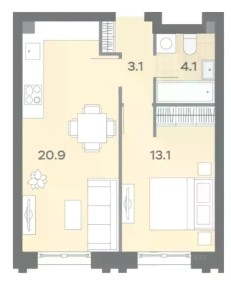 Сдается 1-комн. квартира, 40 м²