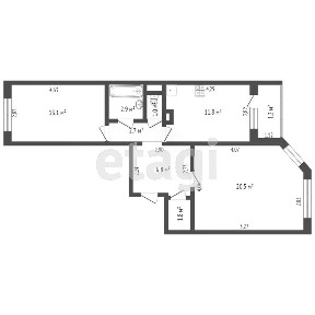 Продается 2-комн. квартира, 60,2 м²