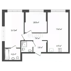Продается 3-комн. квартира, 60,76 м²