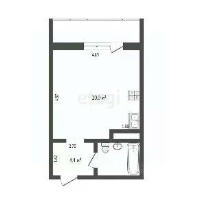 Продается студия, 27,7 м²