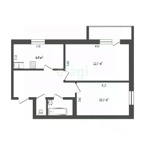 Продается 2-комн. квартира, 45,6 м²