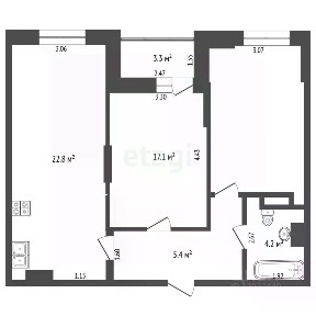 Продается 2-комн. квартира, 66,3 м²