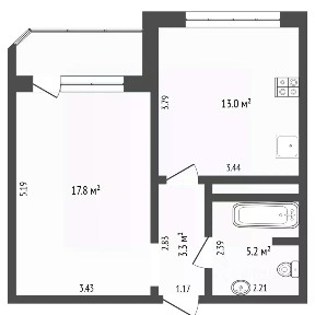 Продается 1-комн. квартира, 39,4 м²