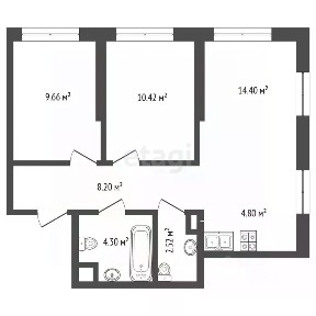 Продается 3-комн. квартира, 57,6 м²