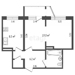 Сдается 1-комн. квартира, 41,2 м²