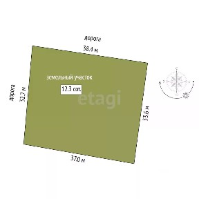 Продается участок, 12,33 сот.