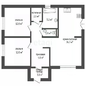 Продается 1-этажный дом, 80 м²
