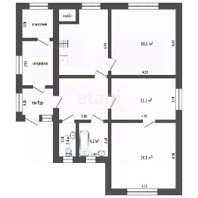Продается 50% часть дома, 117,5 м²