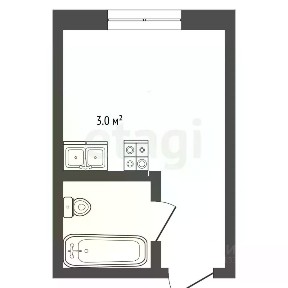 Продается апартаменты-студия, 17,6 м²