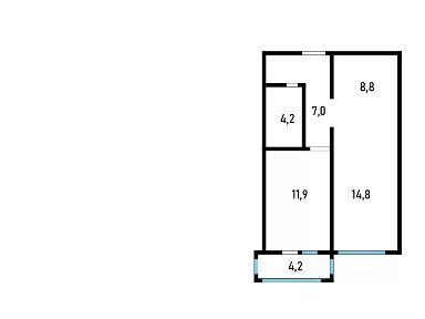 Продается 2-комн. квартира, 46,9 м²