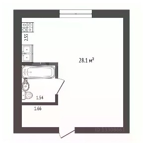 Продается студия, 28,1 м²