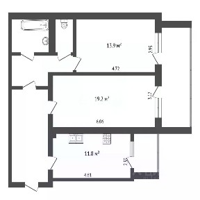 Продается 2-комн. квартира, 63,7 м²